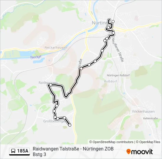 Автобус 185A: карта маршрута