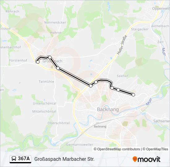 367A Bus Line Map