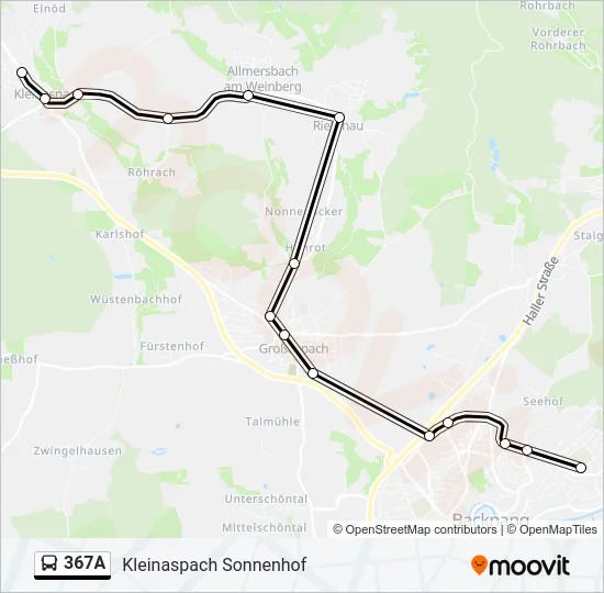 367A Bus Line Map