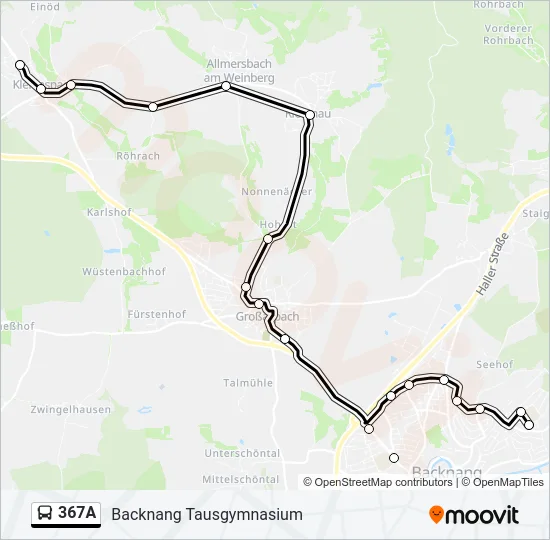 367A Bus Line Map