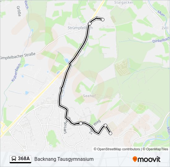 Автобус 368A: карта маршрута