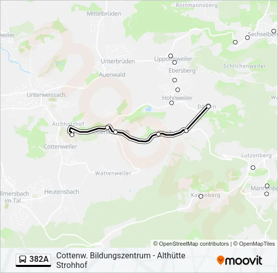 382A Bus Line Map