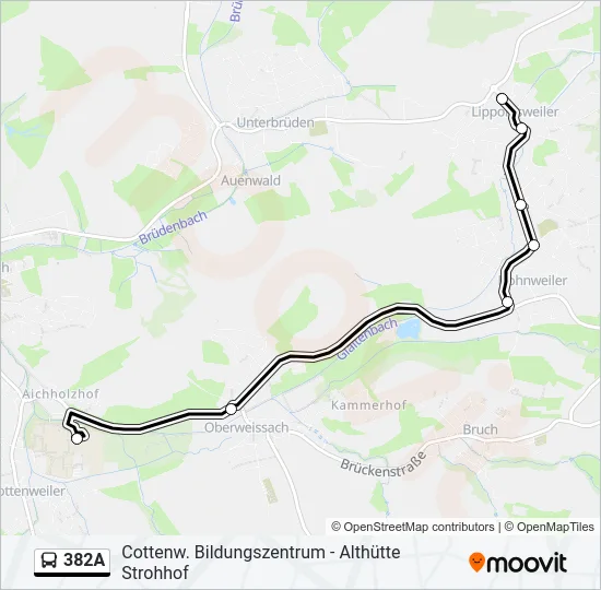 382A Bus Line Map