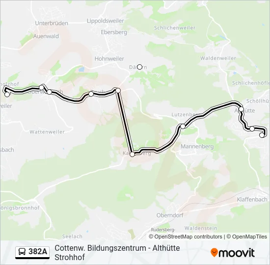 382A Bus Line Map