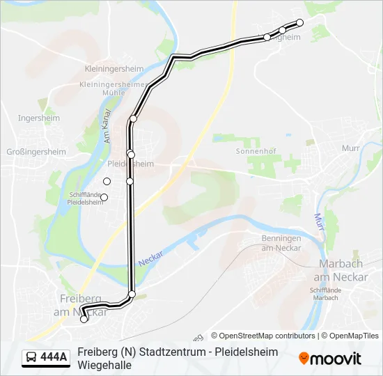 444A Bus Line Map