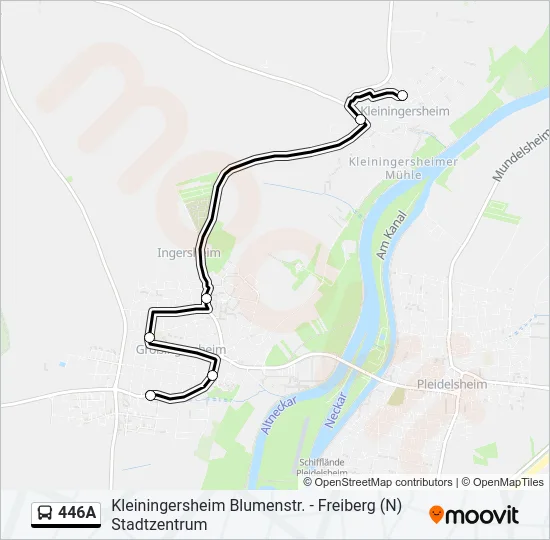 446A Bus Line Map