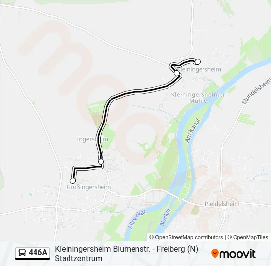 446A Bus Line Map