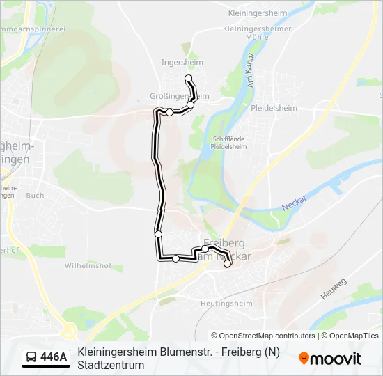 446A Bus Line Map