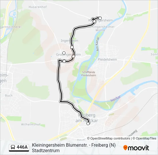 446A Bus Line Map