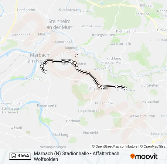 456A Bus Line Map