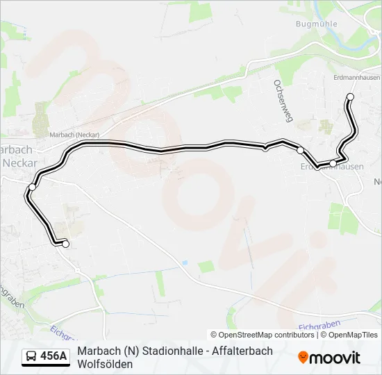 456A Bus Line Map
