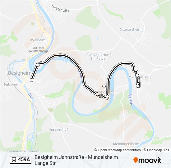 Автобус 459A: карта маршрута