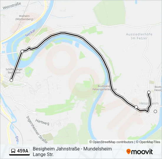 459A Bus Line Map