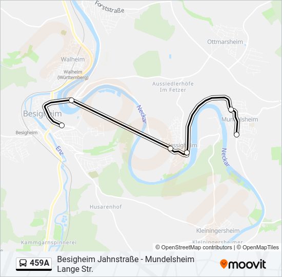 Автобус 459A: карта маршрута