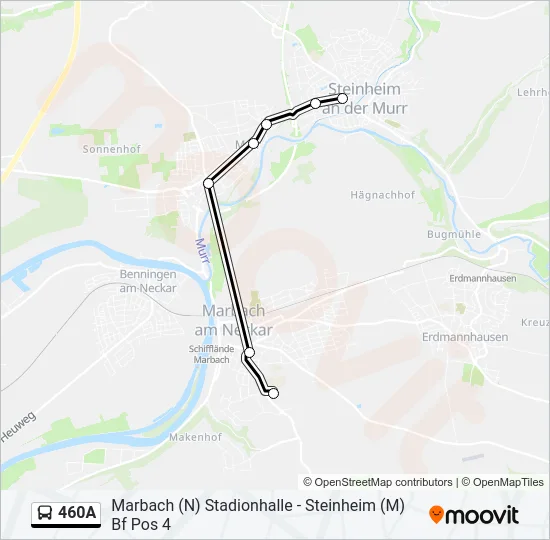 460A Bus Line Map