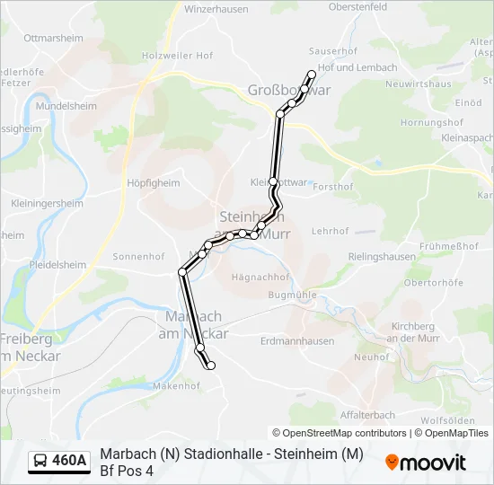 460A Bus Line Map