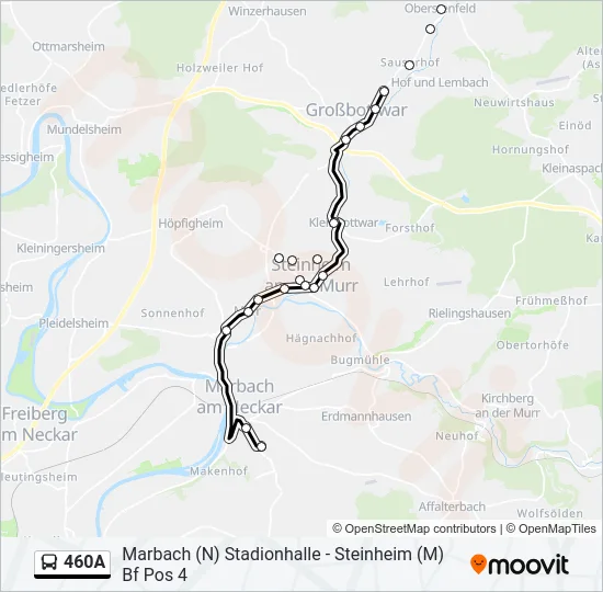 460A Bus Line Map