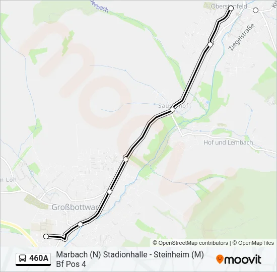 460A Bus Line Map