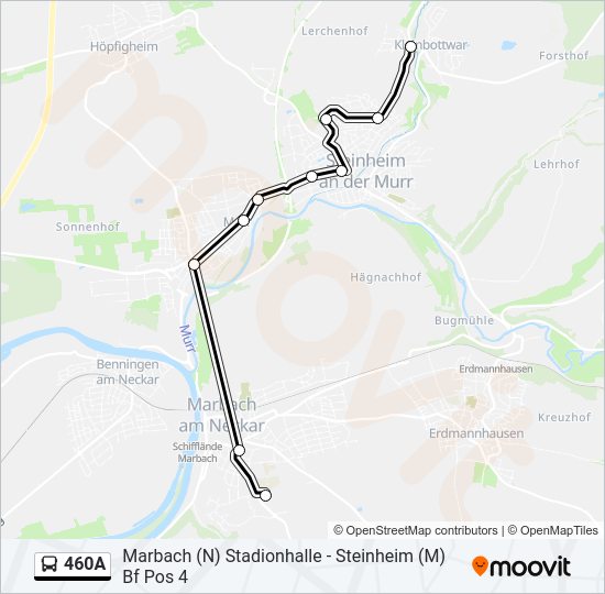 Автобус 460A: карта маршрута