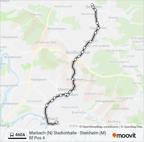 460A Bus Line Map