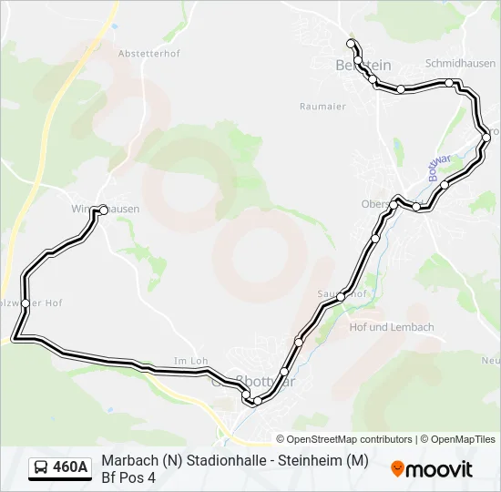 460A Bus Line Map