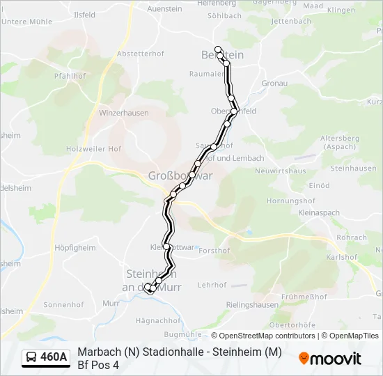 460A Bus Line Map