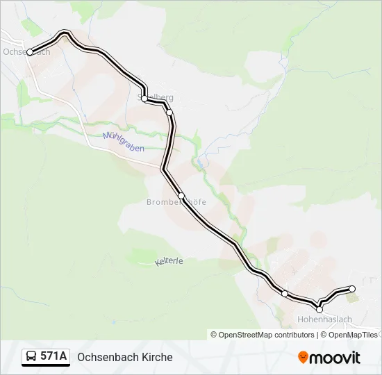 571A Bus Line Map