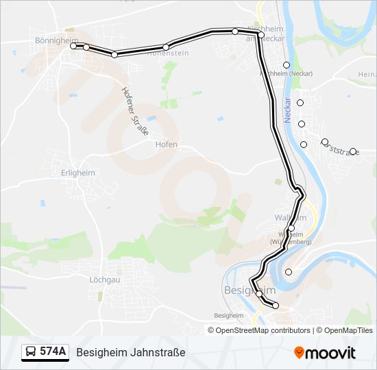 Автобус 574A: карта маршрута