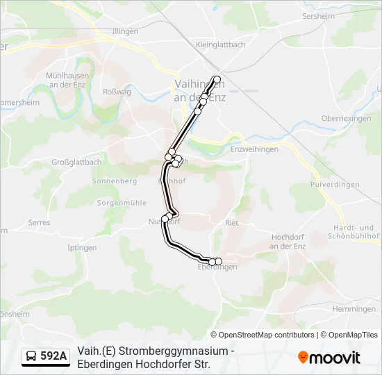 592A Bus Line Map