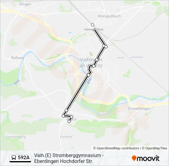 592A Bus Line Map