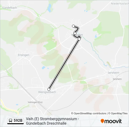 592B Bus Line Map