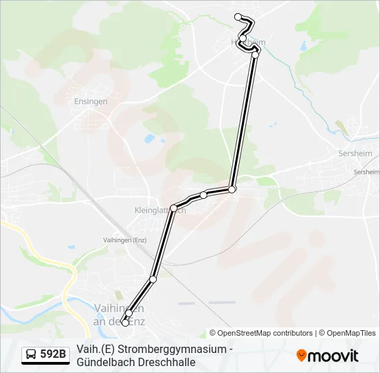 592B Bus Line Map