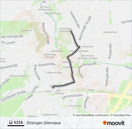 623A Bus Line Map