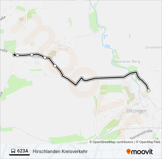 Автобус 623A: карта маршрута