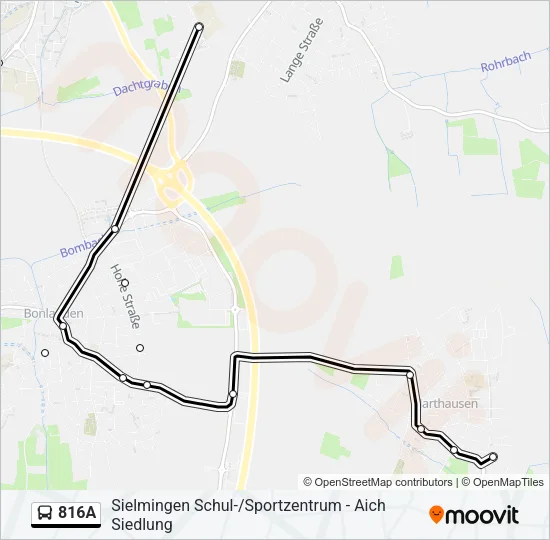 816A Bus Line Map