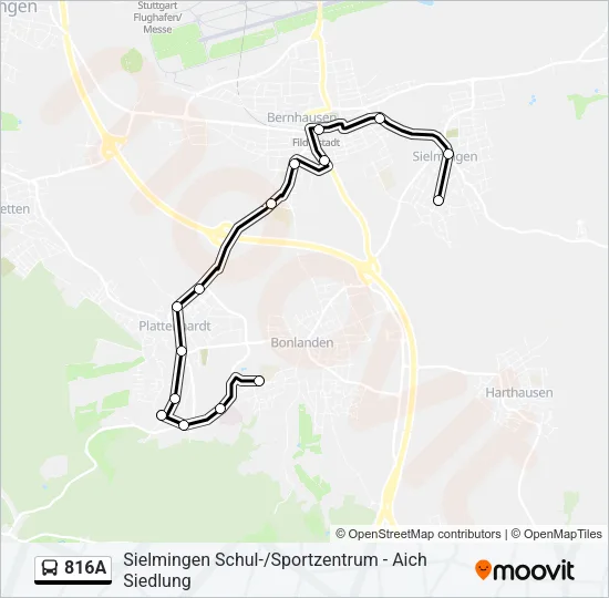 816A Bus Line Map