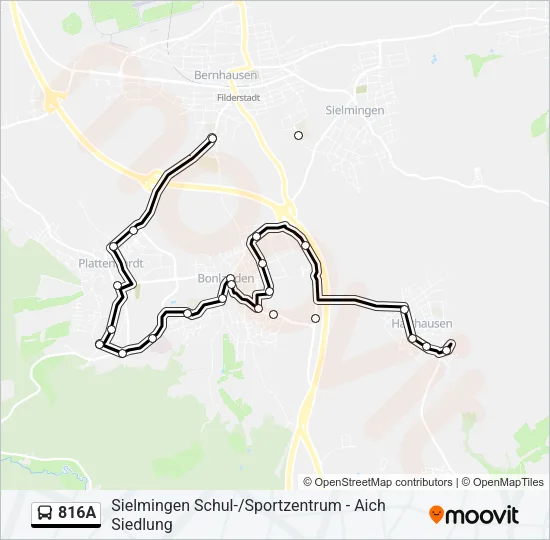 816A Bus Line Map