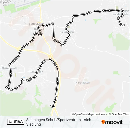 816A Bus Line Map