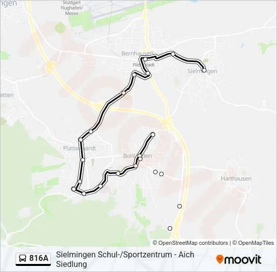 816A Bus Line Map