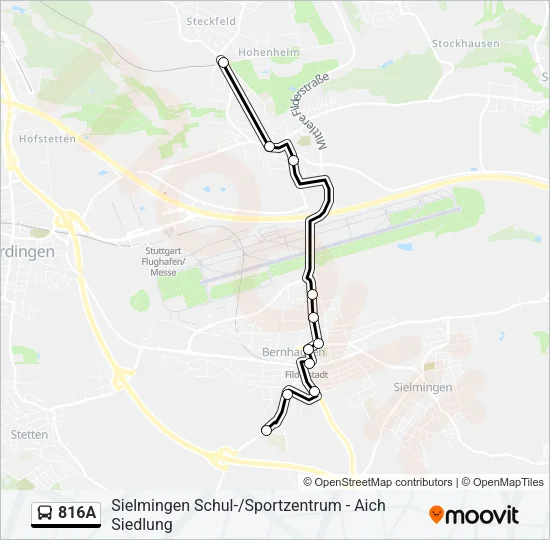 816A Bus Line Map