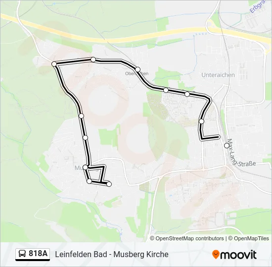 818A Bus Line Map