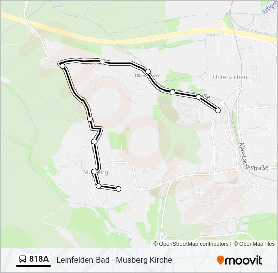 818A Bus Line Map