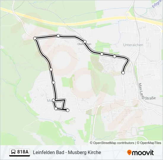 818A Bus Line Map