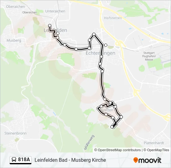 818A Bus Line Map