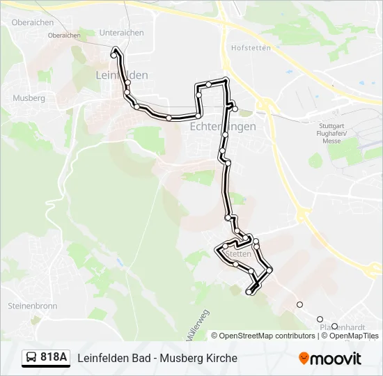 818A Bus Line Map