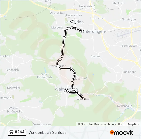826A Bus Line Map