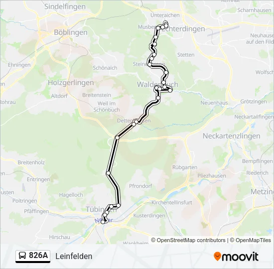 826A Bus Line Map