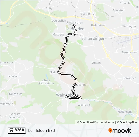 826A Bus Line Map