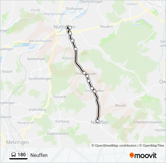 180 Bus Line Map