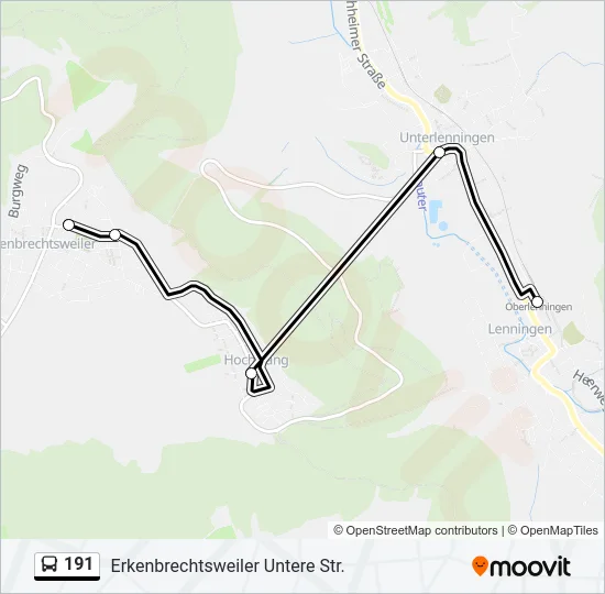 191 Bus Line Map